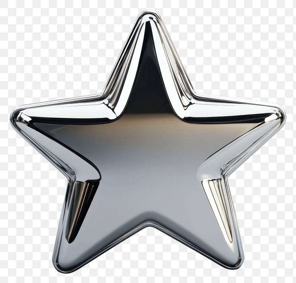 PNG A star-shaped chrome disk illustration metallic finish.