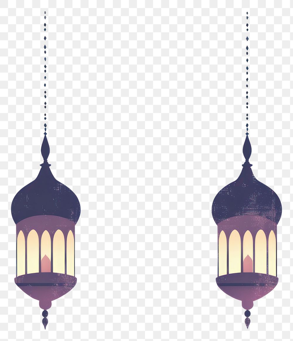 PNG Flat illustration of Ramadan elegant vintage lamp.