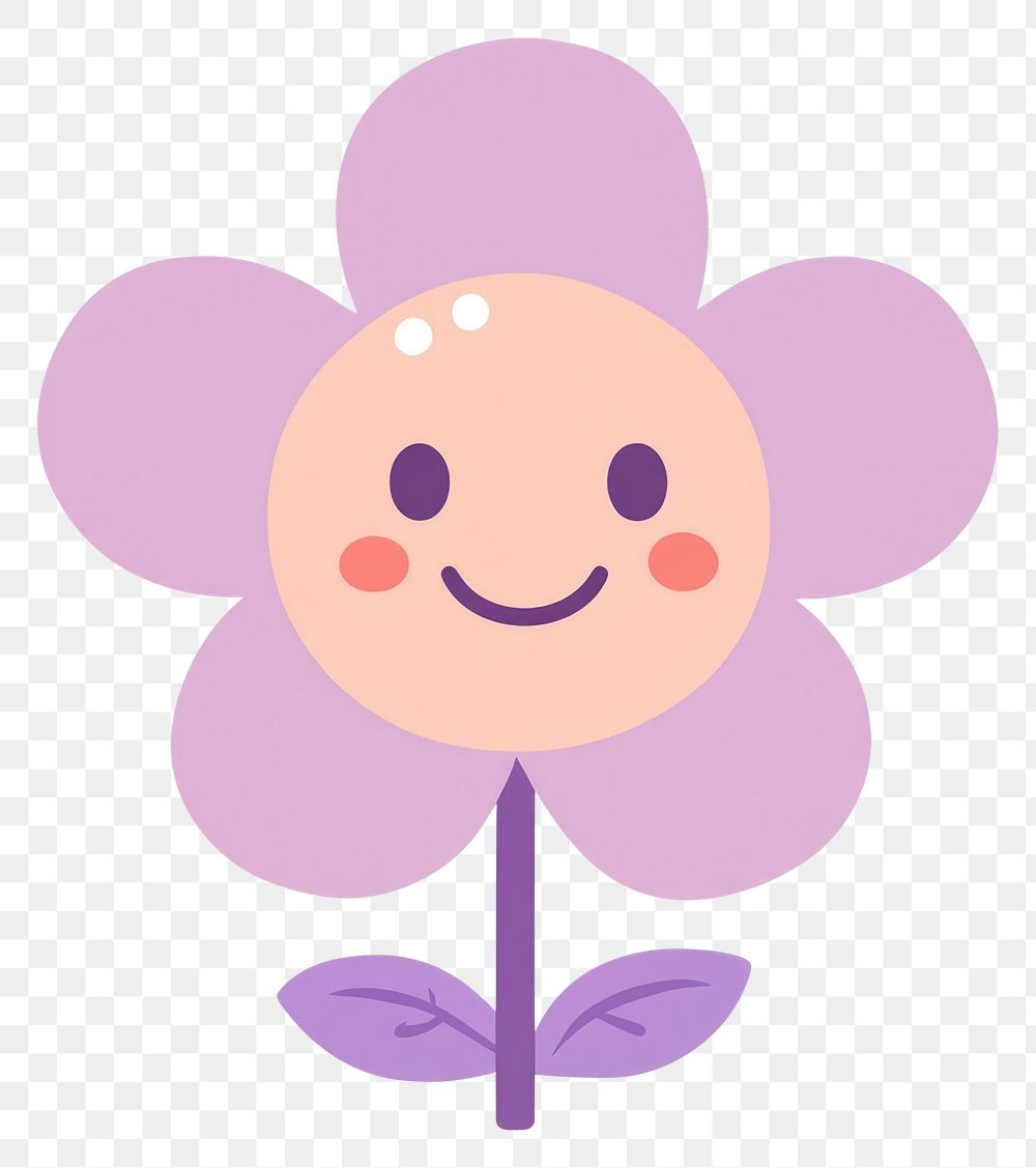 PNG Purple flower face cute confectionery.