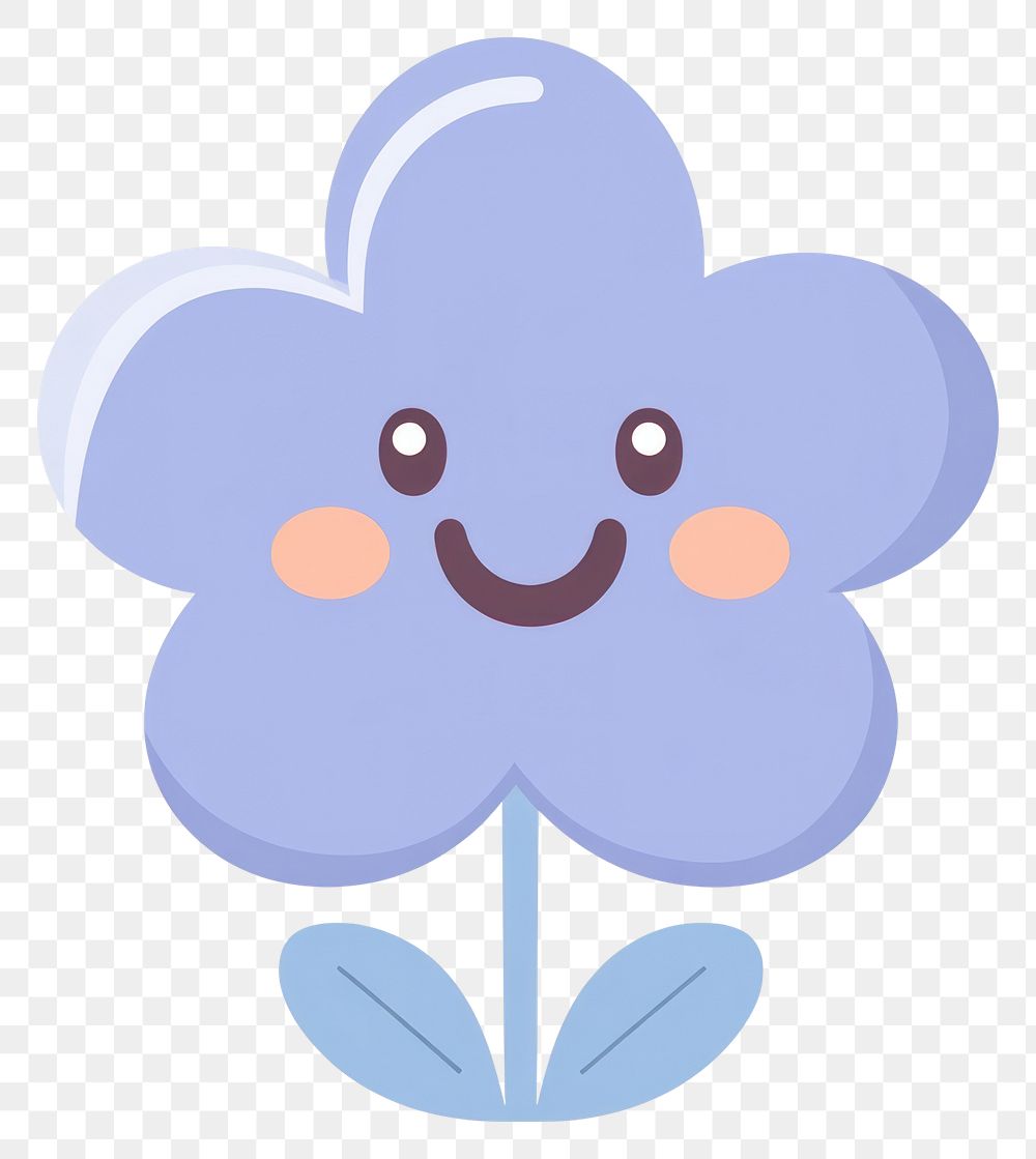 PNG Blue flower cartoon design cute.