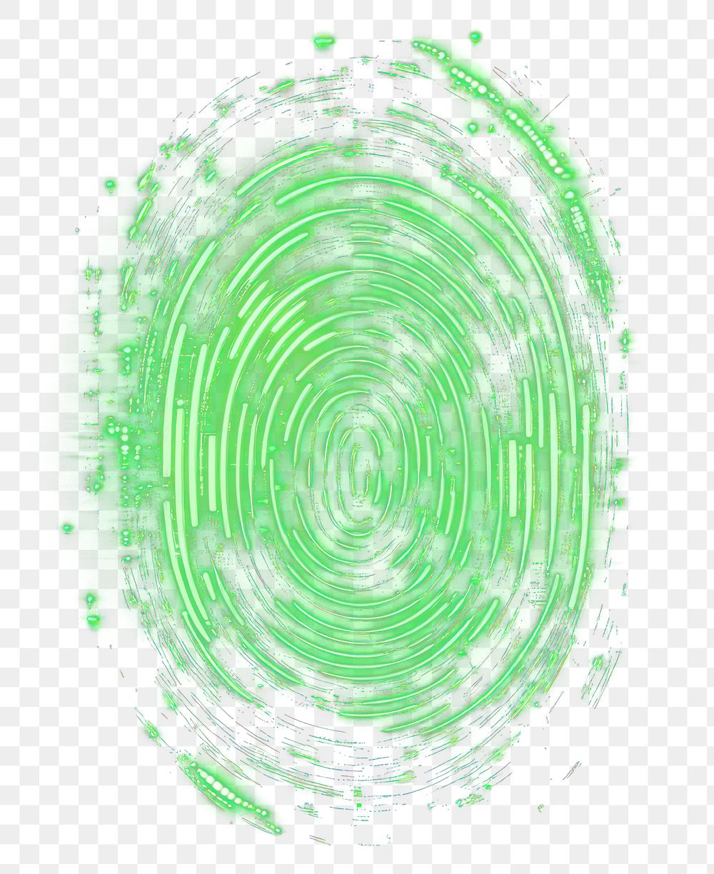 PNG Neon biometrics frame green fingerprint futuristic.