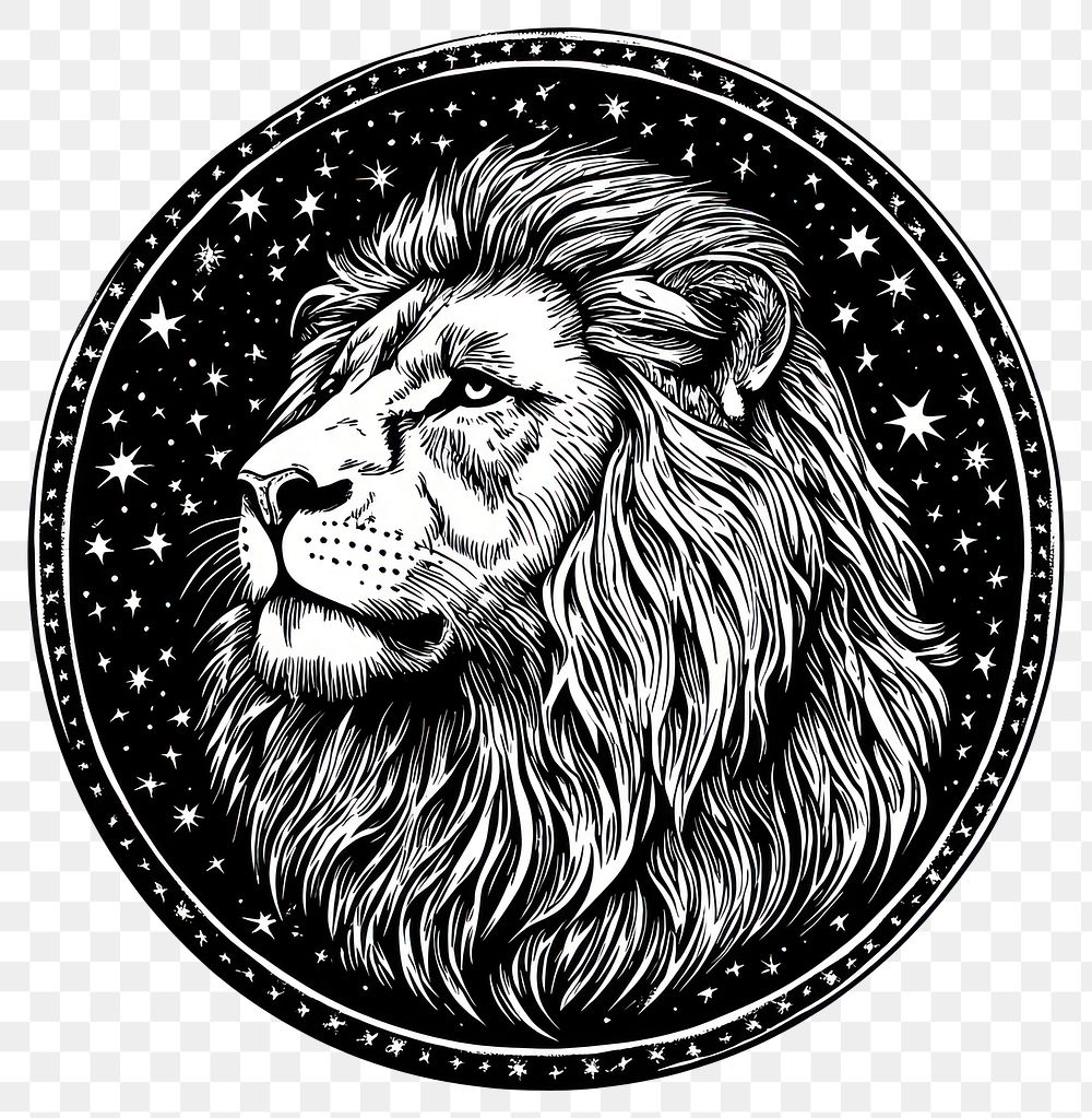 PNG Lion background black white.