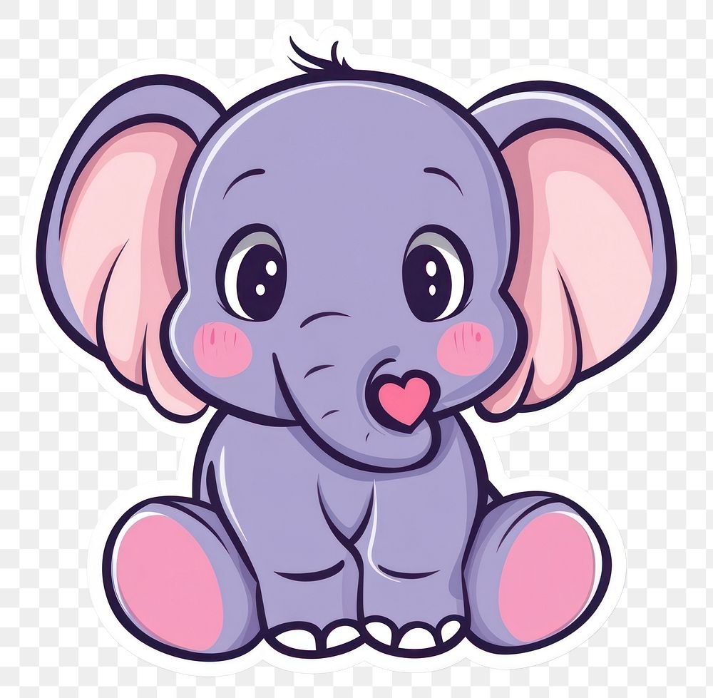 PNG Elephant elephant illustration sticker.