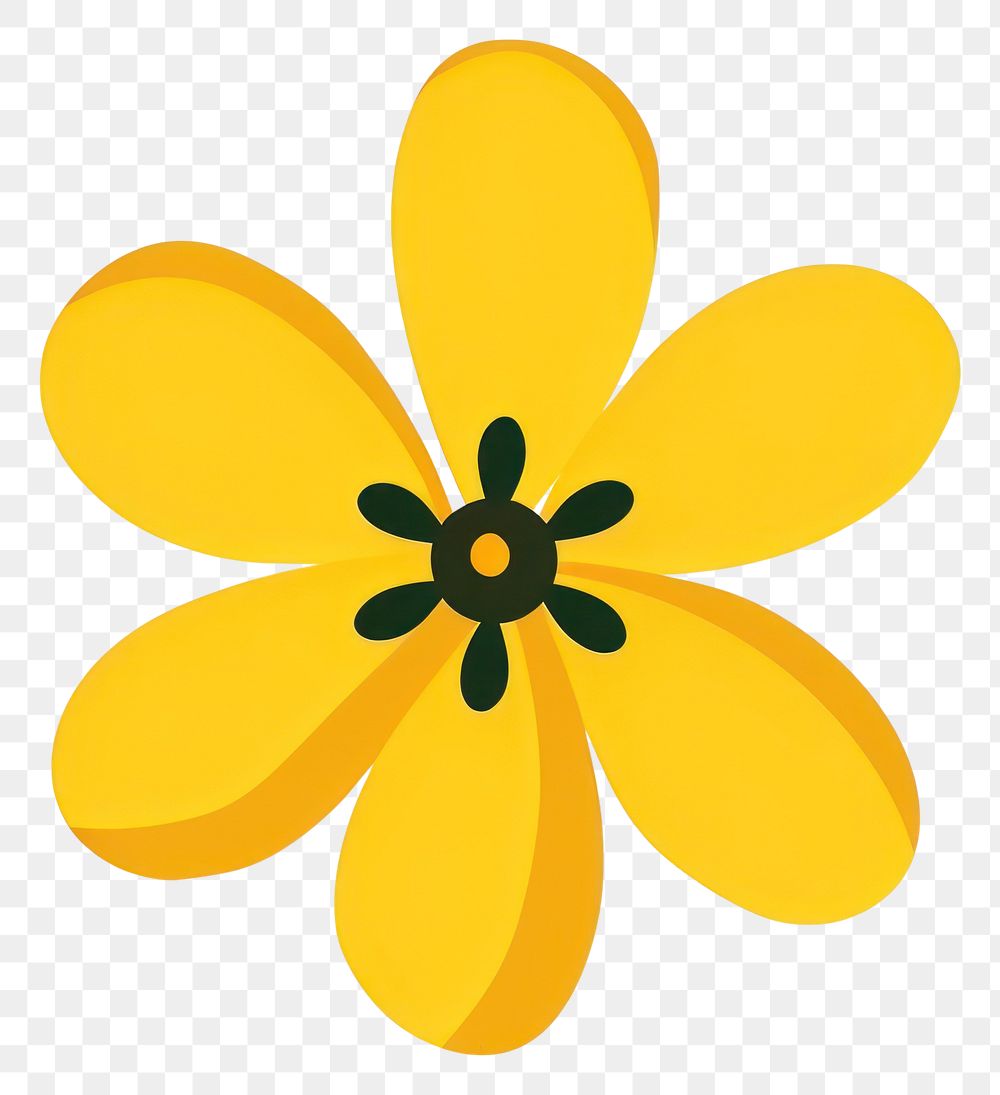 PNG Yellow flower illustration floral art.