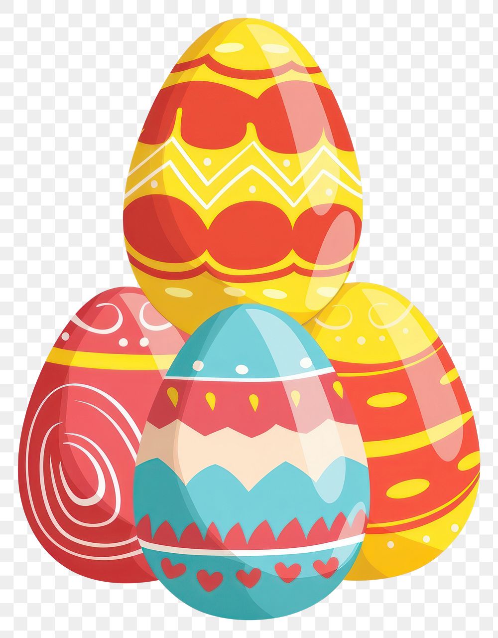 PNG Easter eggs illustration colorful design.