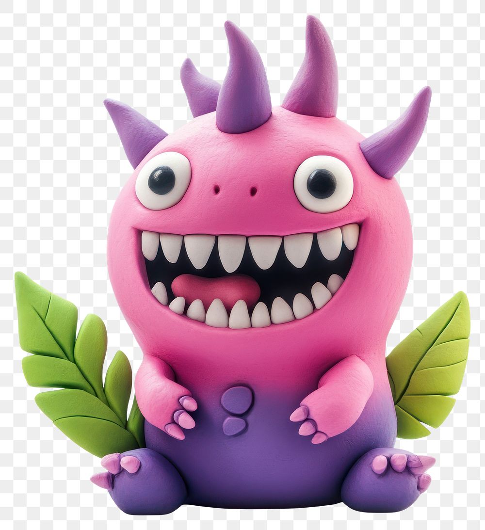 PNG Monster purple cute clay.