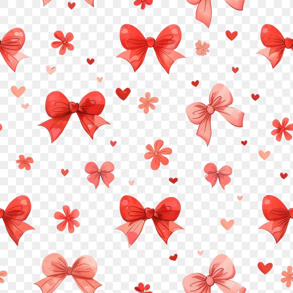 PNG Coquette Bows pattern illustration flower.