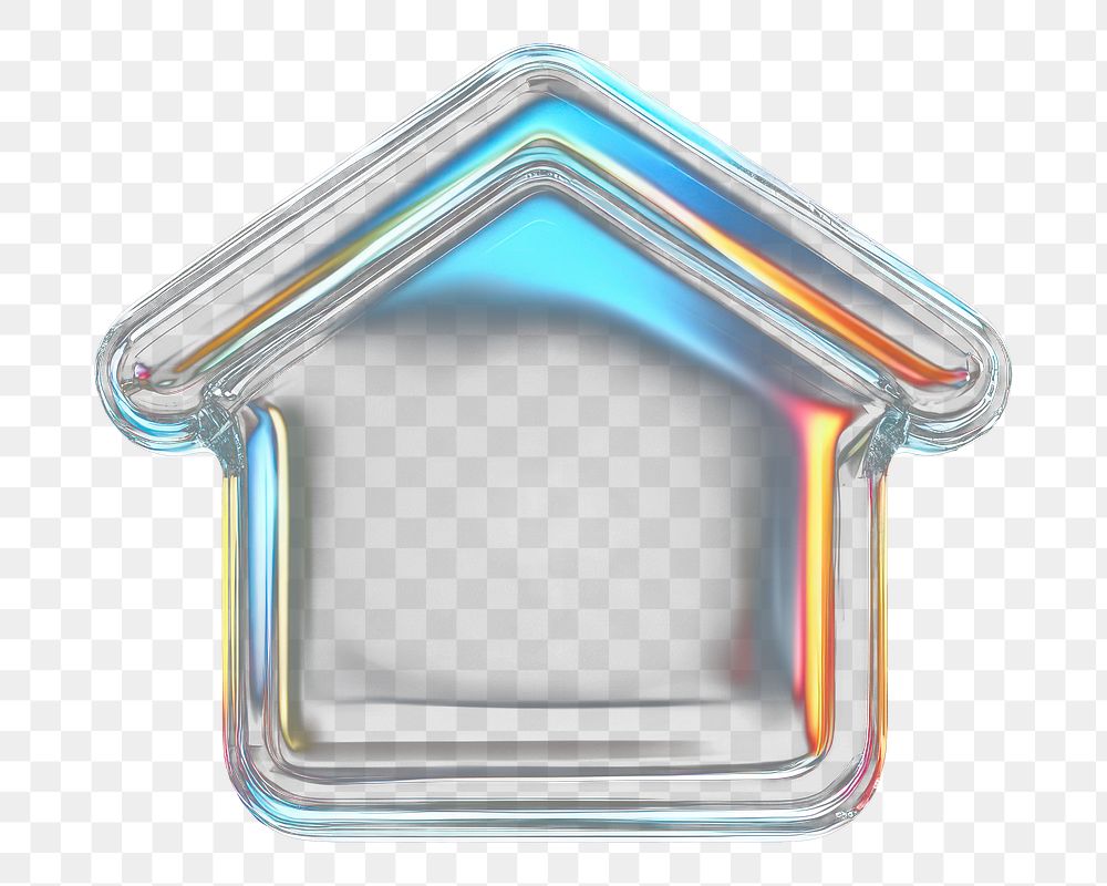 PNG Glass home icon transparent symbol light.