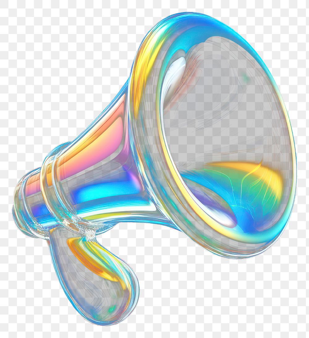 PNG Megaphone icon glass illustration lighting.