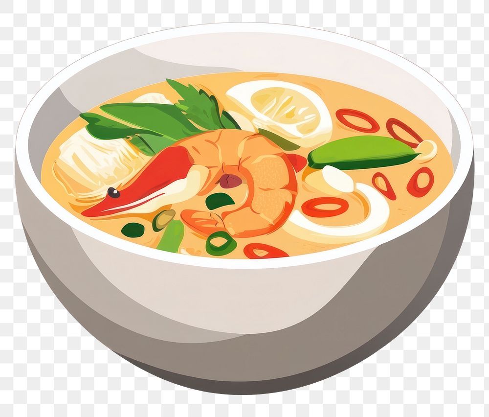 PNG Tom Yum Goong illustration food meal.