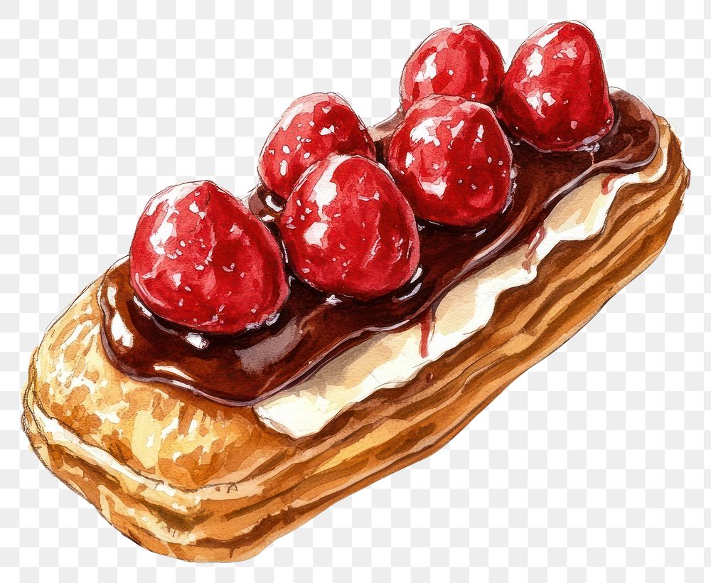 PNG Dessert illustration pastry éclair.