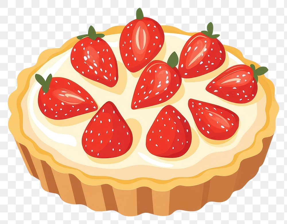 PNG Tart illustration strawberry dessert.