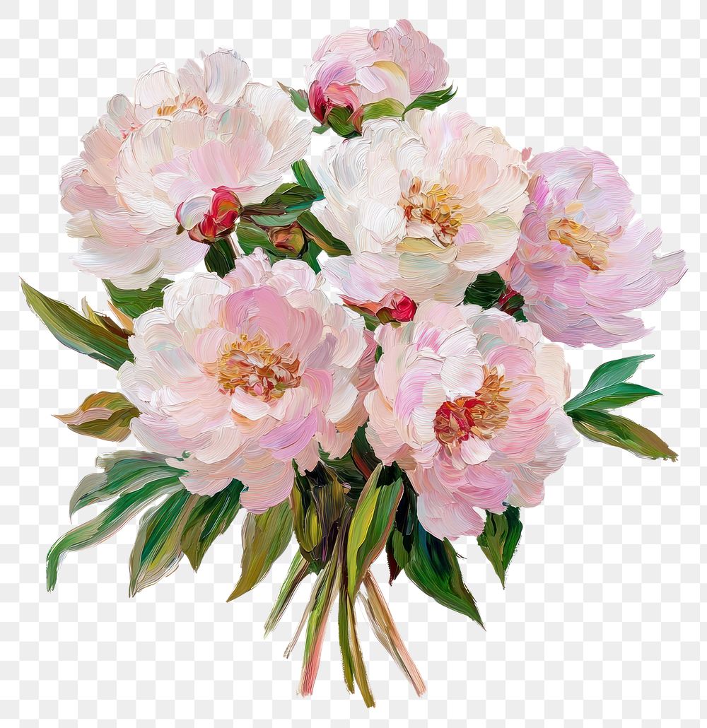 PNG Peony flower bouquet painting flowers peonies.