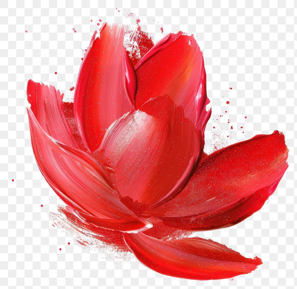 PNG Paint shape Red Lotus brush stroke painting strokes flower.