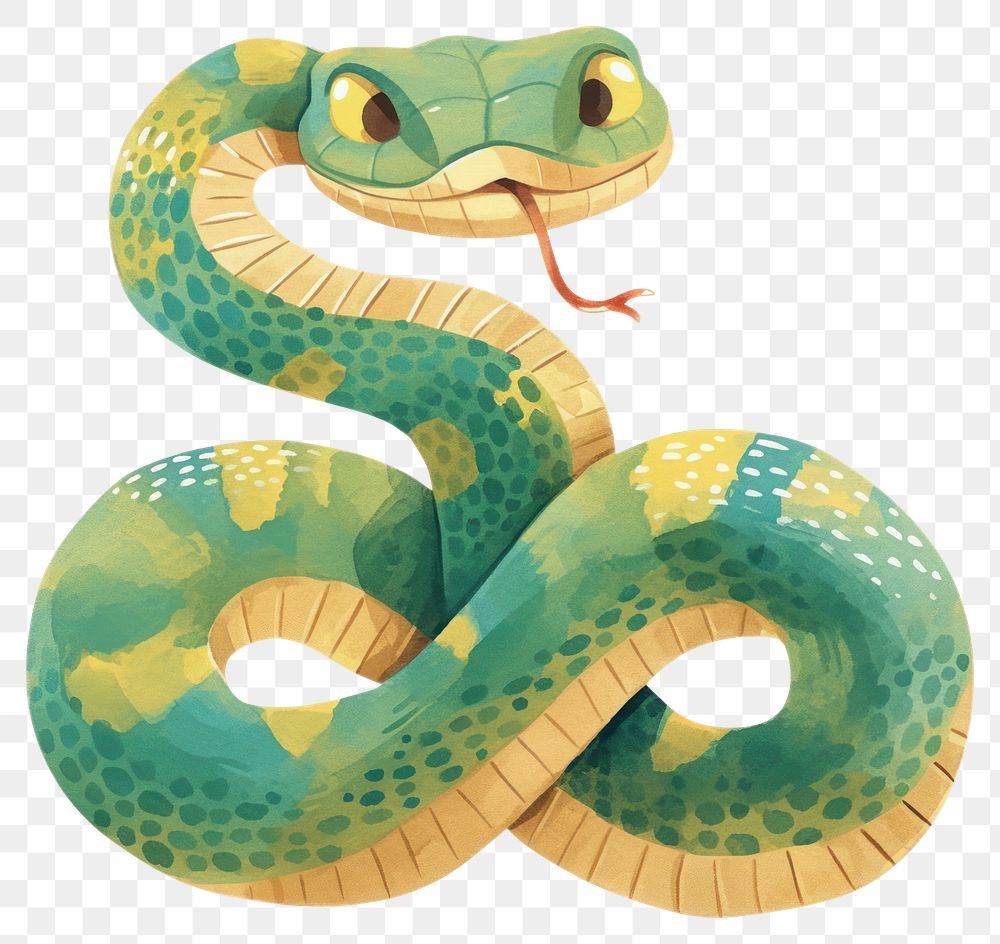 PNG Cute snake illustration reptile art.