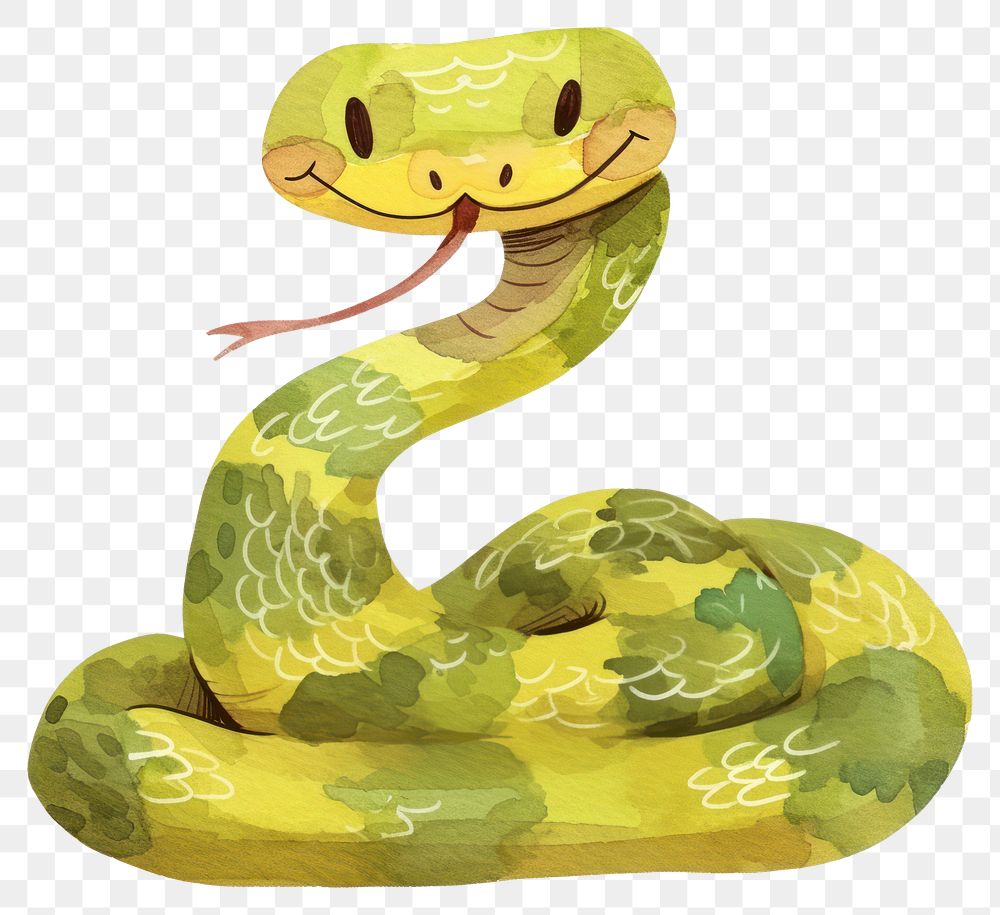 PNG Cute snake illustration children's reptile.