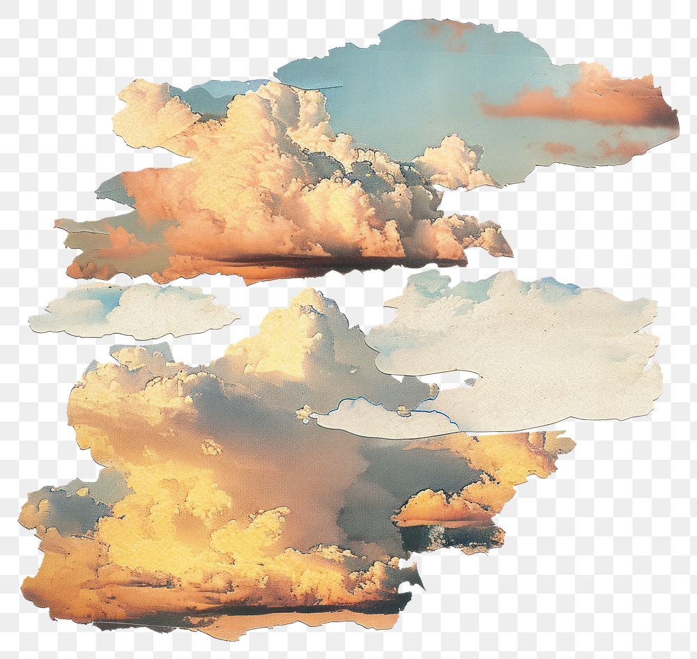 PNG Cloud collage cutouts clouds sky art.