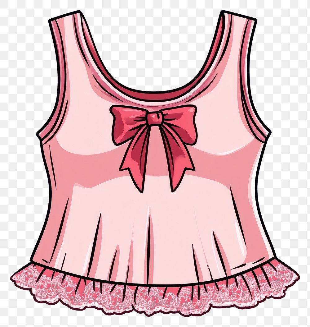 PNG A girly crop tank top with tiny lace ribbon bows illustration clothing apparel.