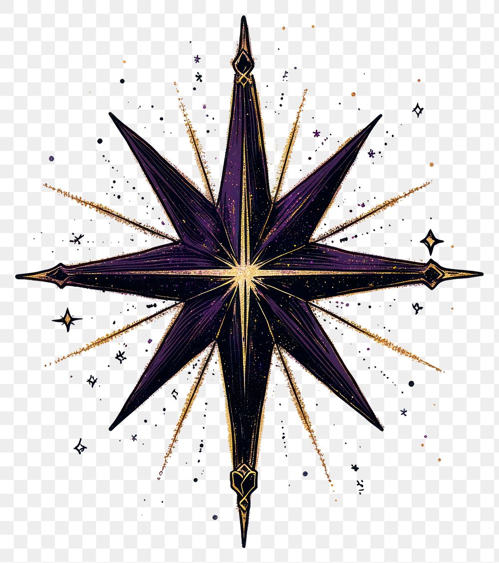 PNG A gothic vector illustration of an isolated star celestial symbol purple.