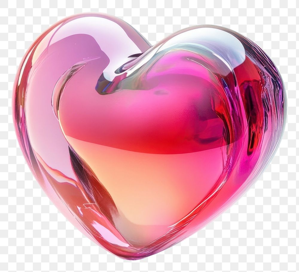 PNG Gradient pink and red heart symbol glossy abstract.