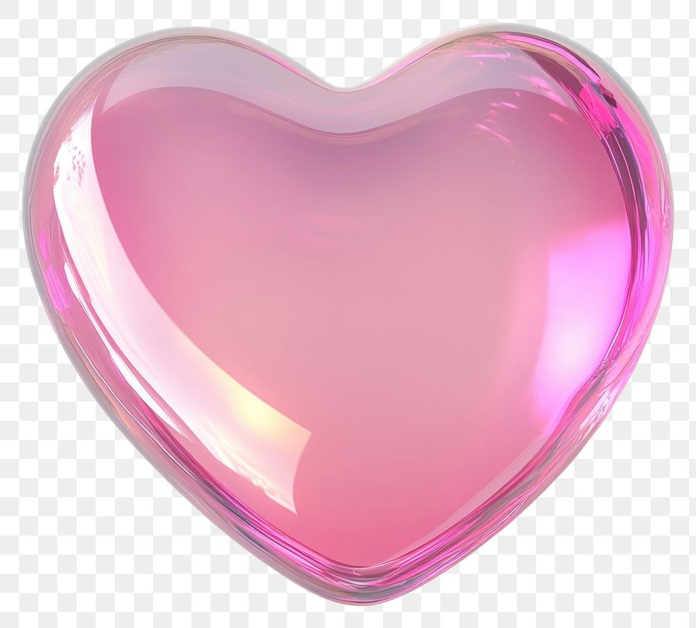 PNG Pink heart symbol glossy illustration.