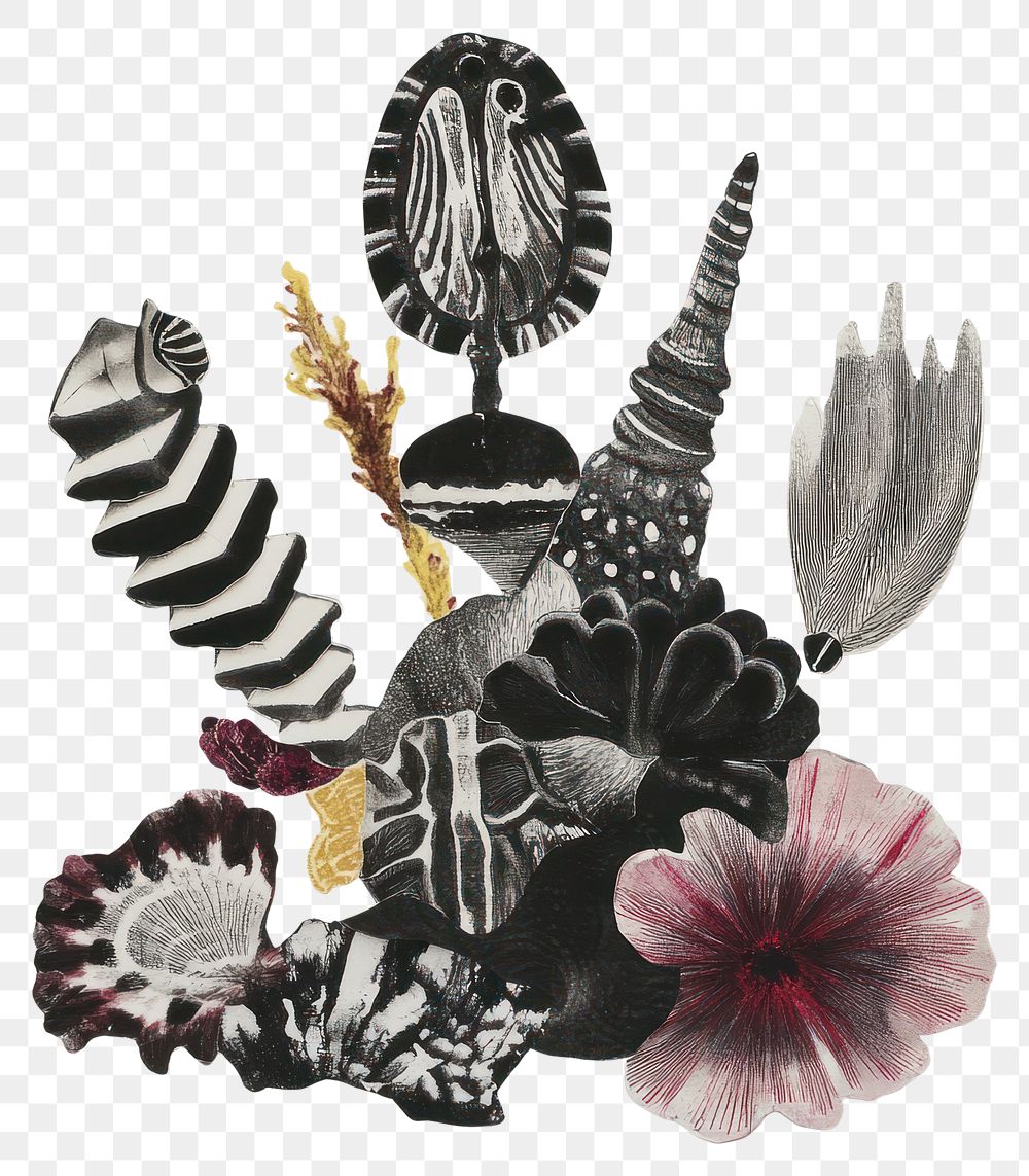 PNG Collage art nature-inspired invertebrate.