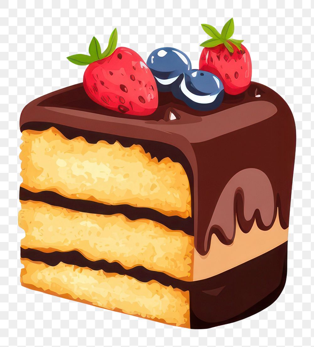 PNG Vector clipart cake illustration strawberry dessert.