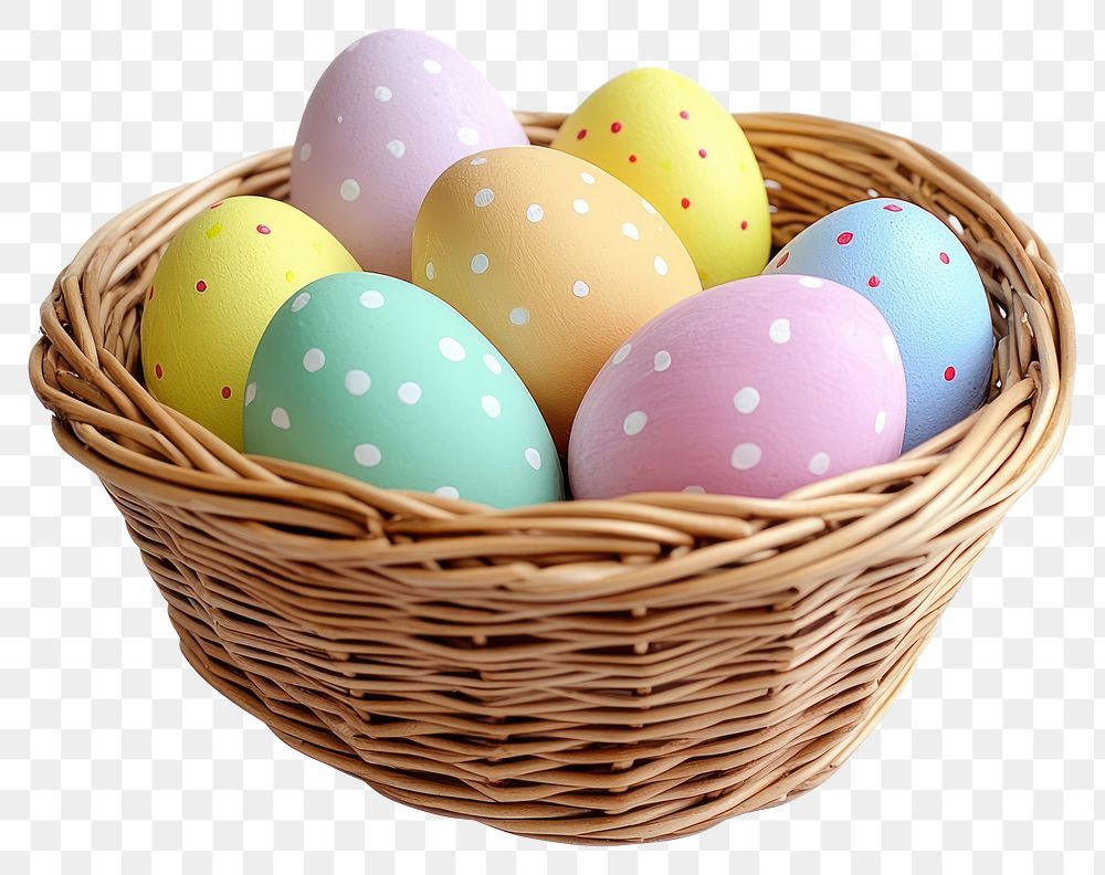 PNG Easter eggs basket pastel easter.