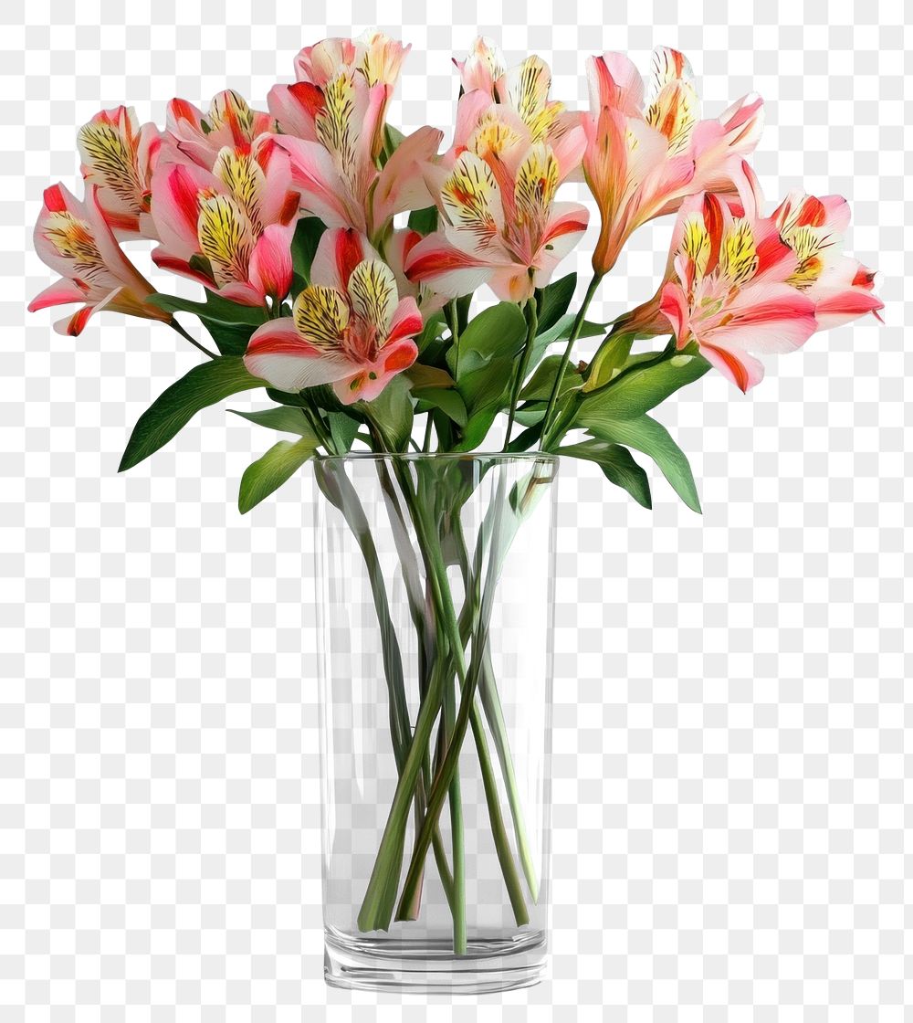 PNG Alstroemeria flowers bouquets alstroemeria green glass.