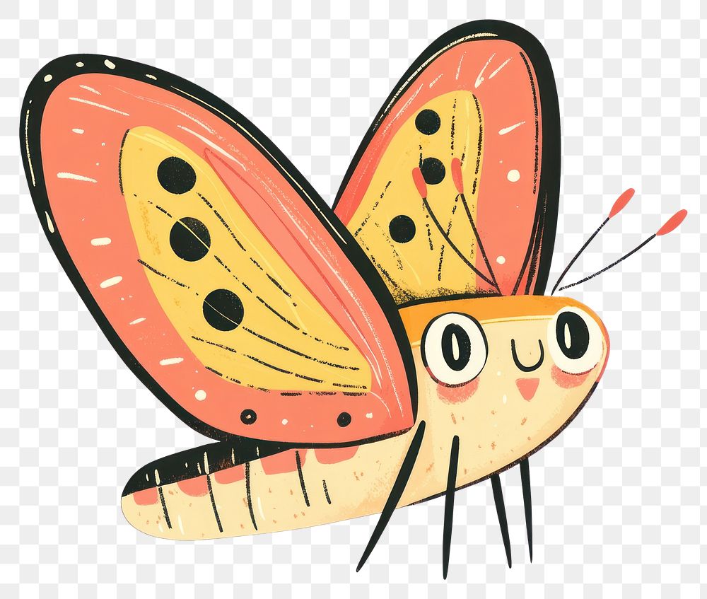 PNG Butterfly whimsical cartoon insect.