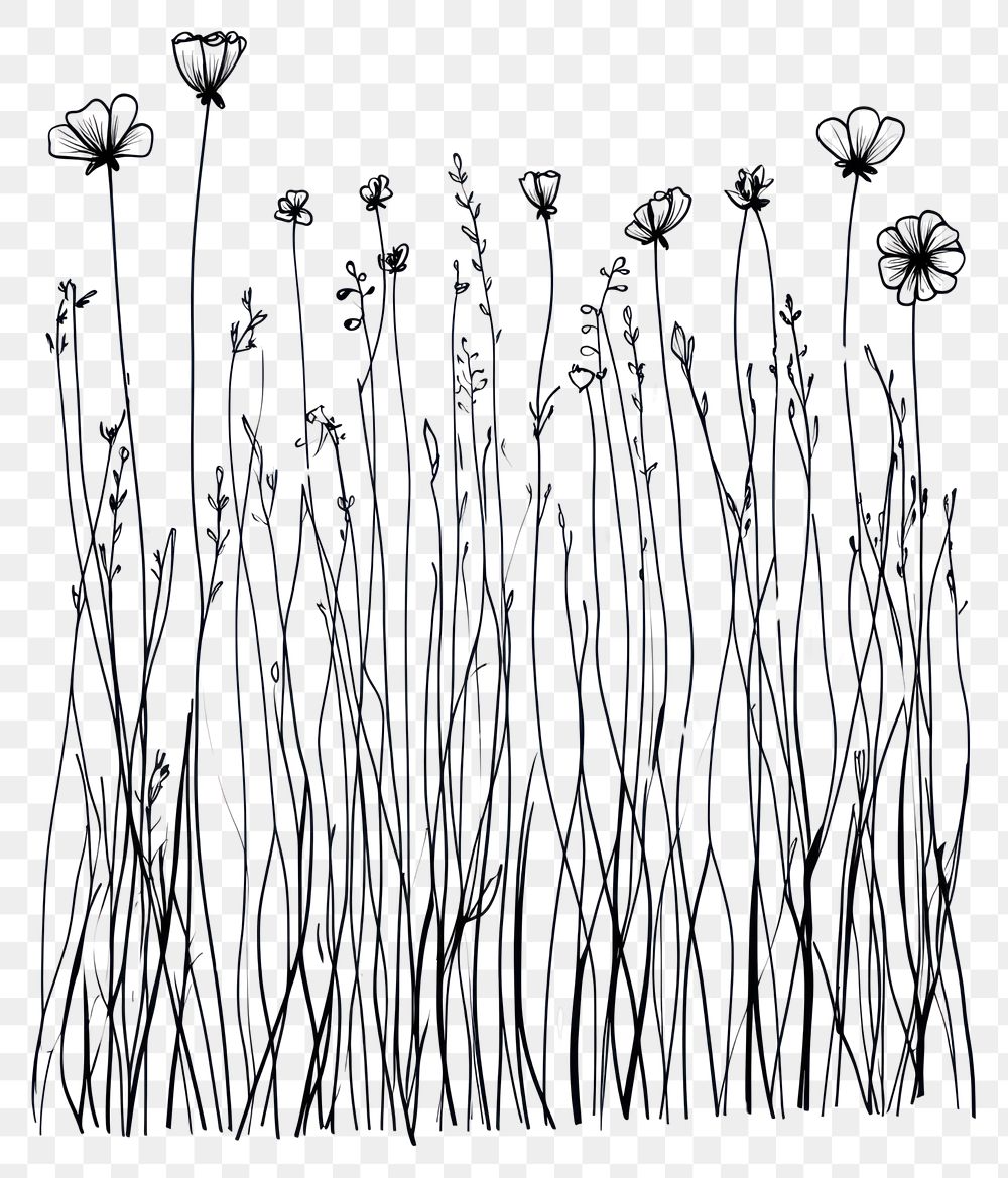 PNG Botanical wild flower drawing flowers design.