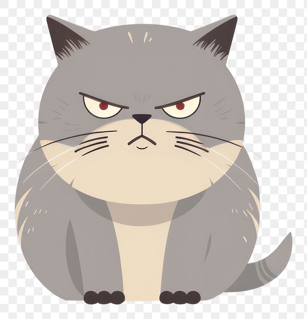 PNG Angry cat illustration animal cute.