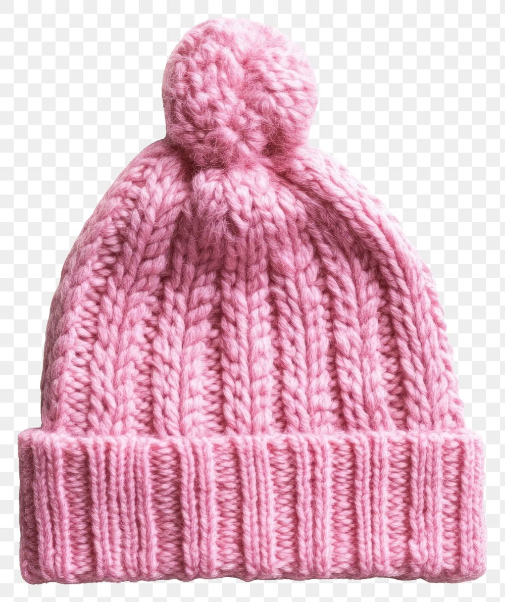 PNG Kid pink winter hat knitwear apparel beanie.