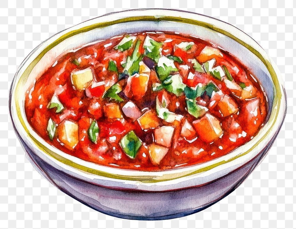 PNG An salsa food illustration watercolor.