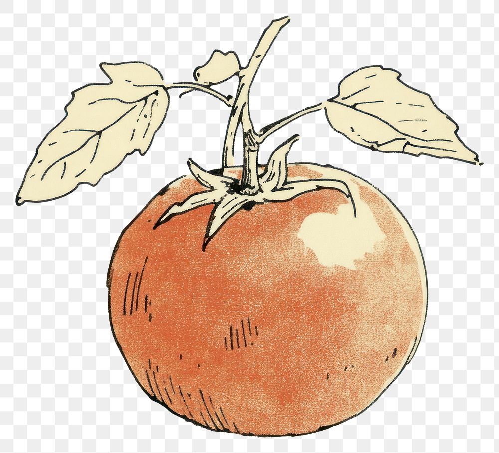 PNG Tomato art illustration drawing.