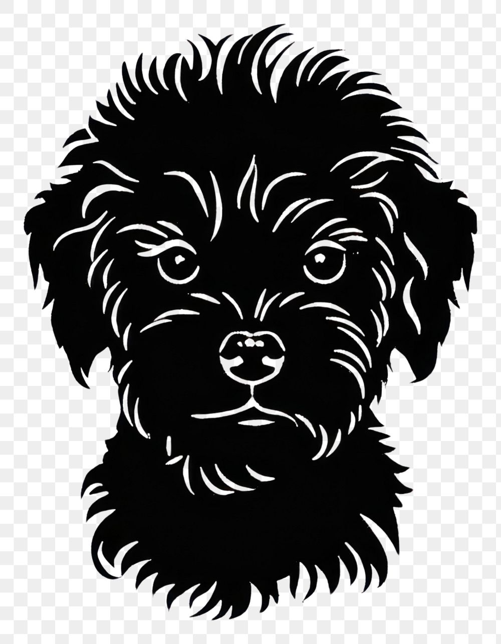 PNG Dog illustration silhouette portrait.