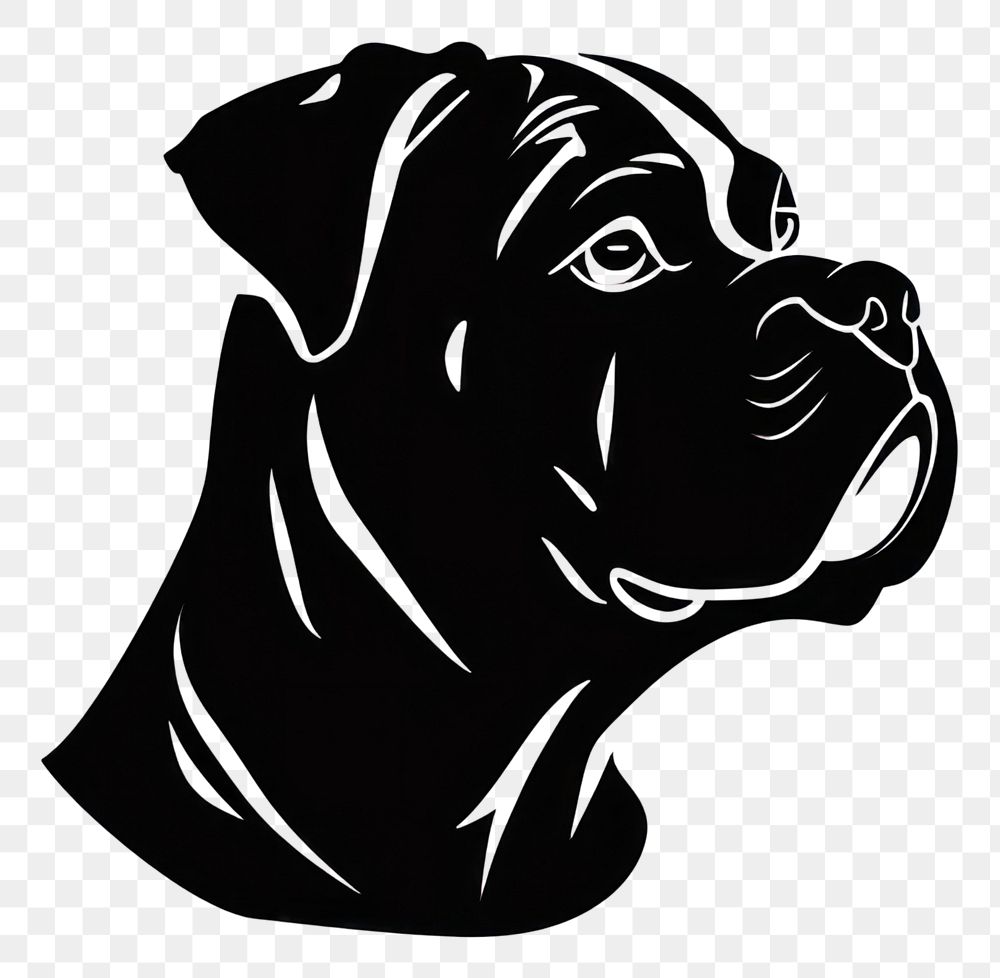 PNG Collection portrait Bulldog dog art illustration silhouette.