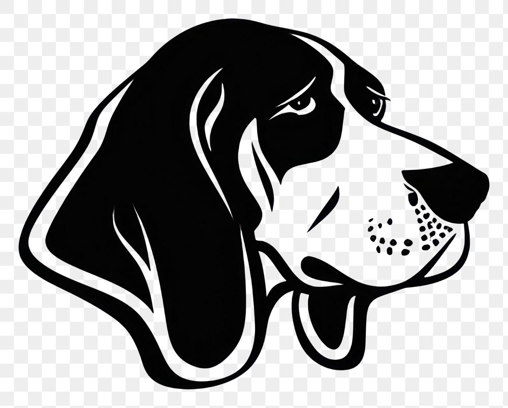 PNG Collection portrait Basset Hound dog art illustration drawing.