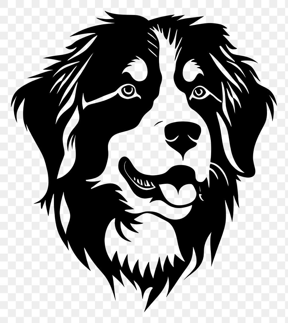 PNG Collection portrait Bernese Mountain dog animal illustration silhouette.