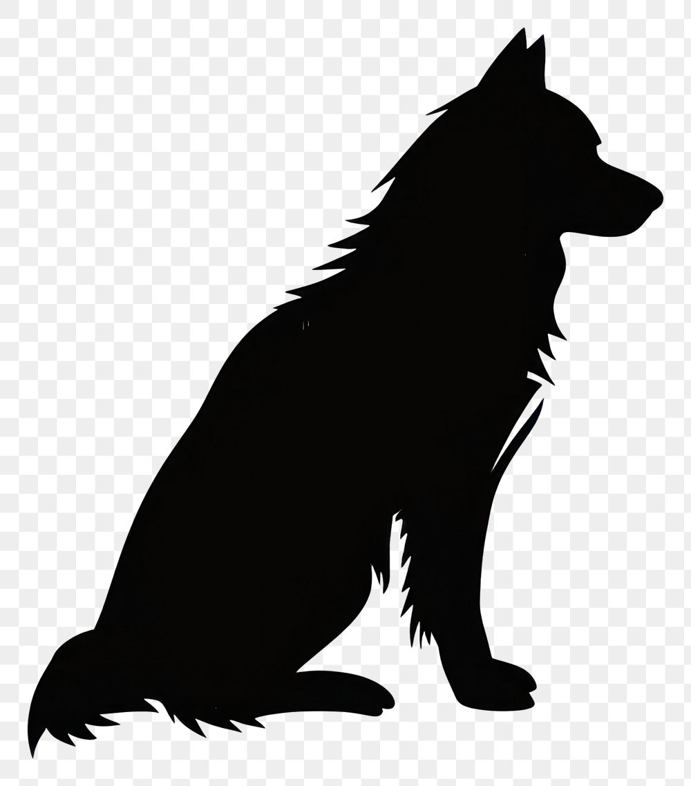 PNG Collection portrait Siberian dog silhouette animal illustration.