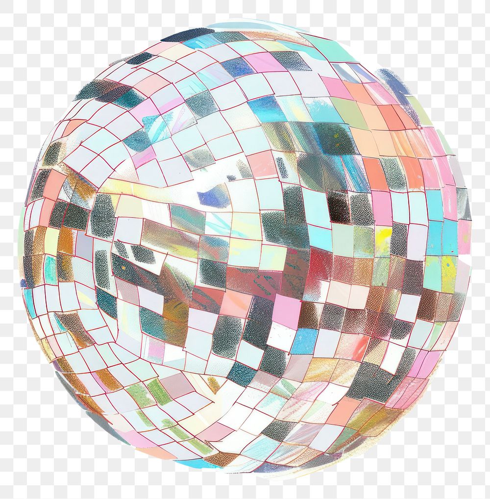 PNG Cute Disco ball illustration disco style accessories.