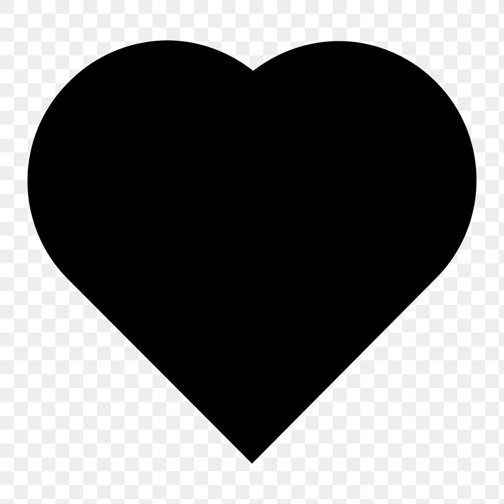 PNG Simple black heart shape, transparent background