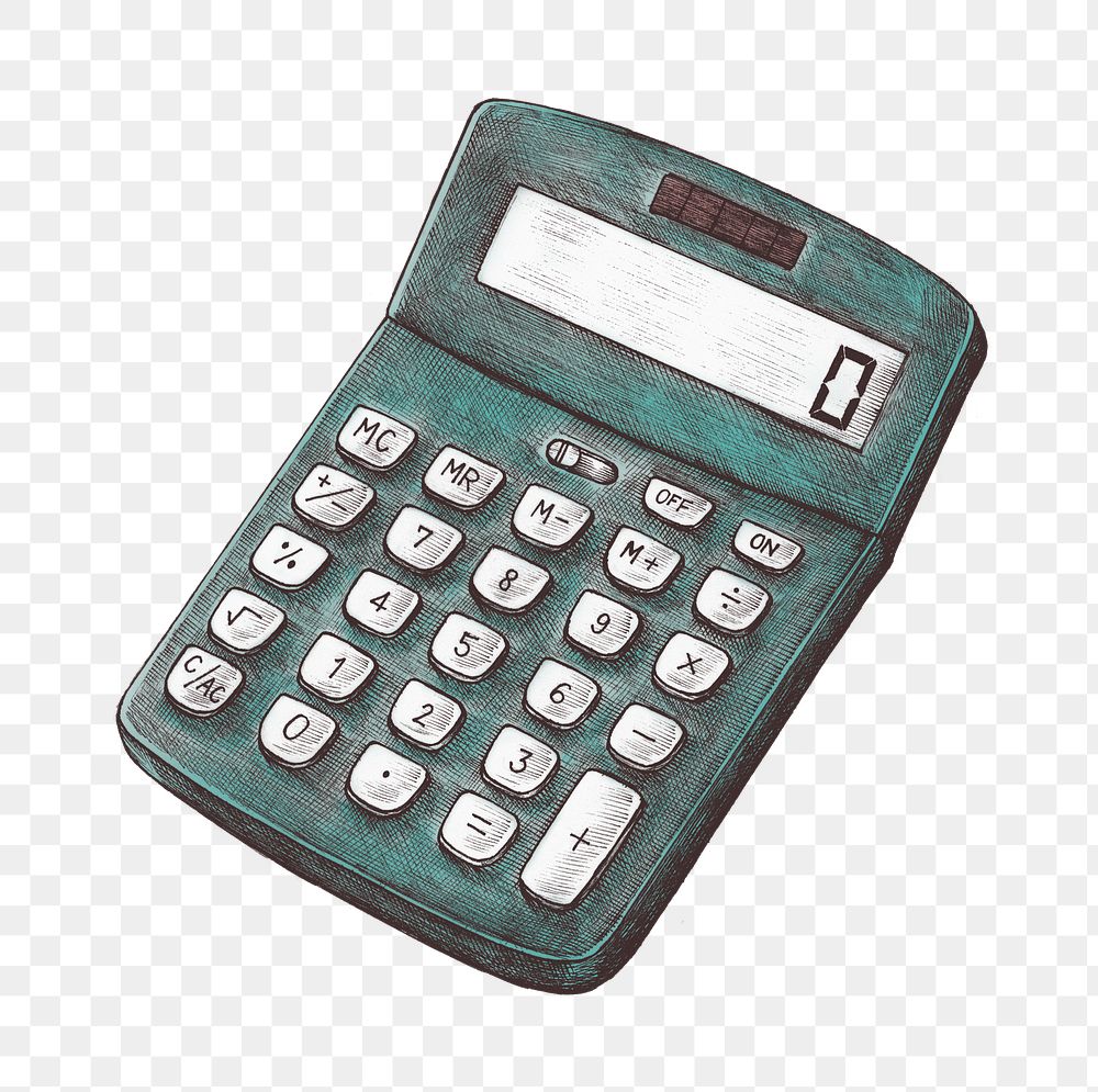 Calculator png business illustration sticker, transparent background