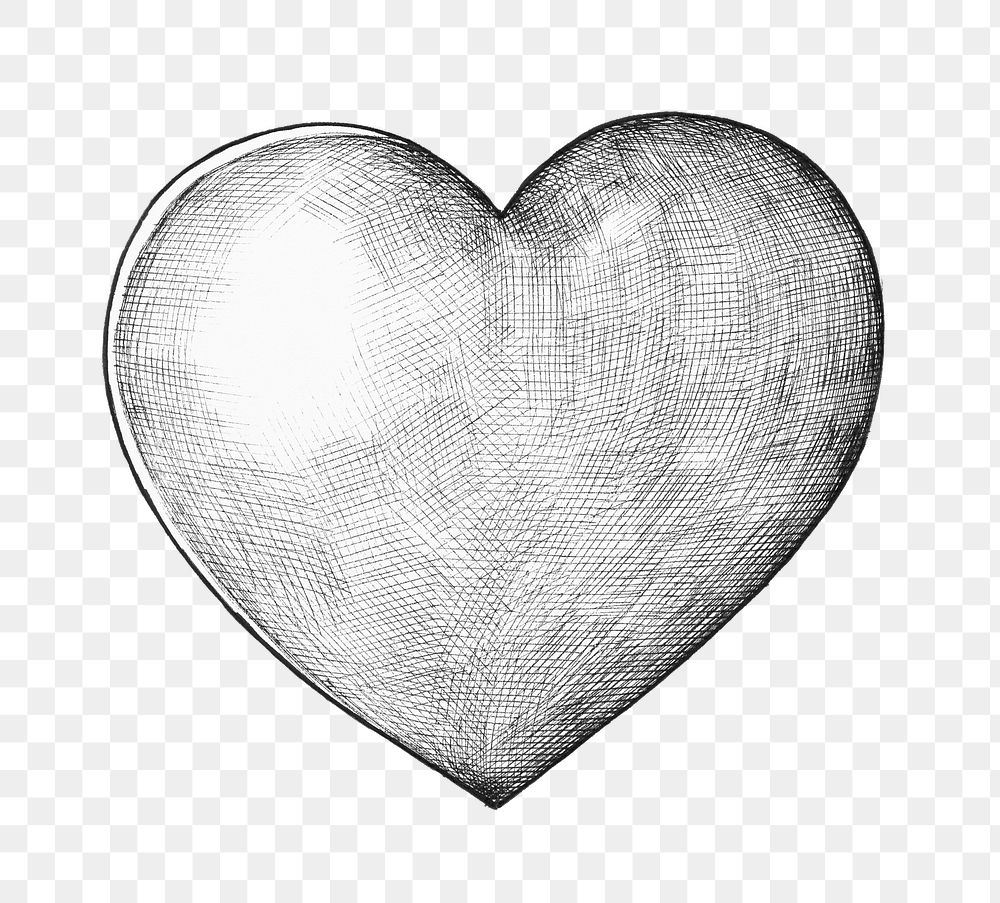 Heart shape png vintage sticker illustration, transparent background
