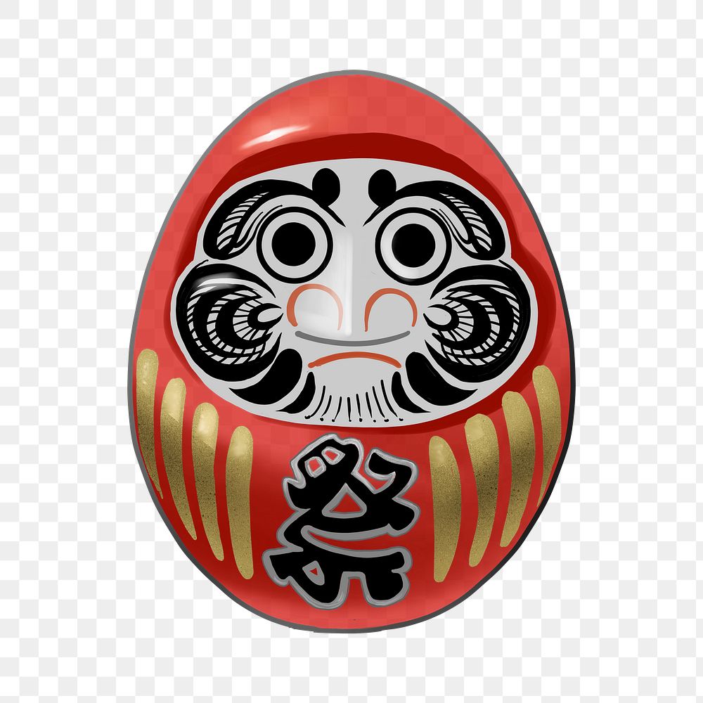 Daruma doll png sticker, transparent background