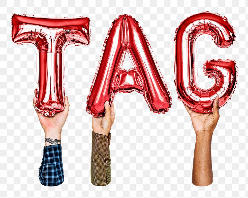 Tag balloon png word sticker, transparent background