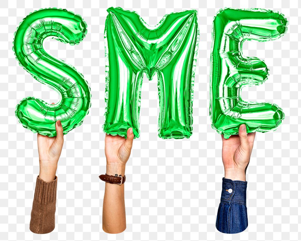 SME balloon png word sticker, transparent background