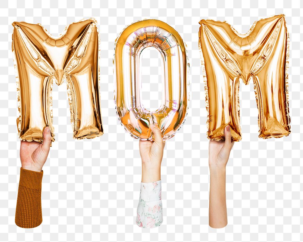 Mom balloon png word sticker, transparent background