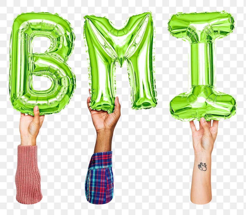 BMI balloon png word sticker, transparent background