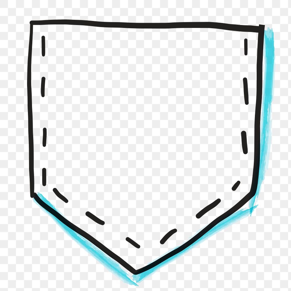 Blank badge png doodle, simple clipart in transparent background